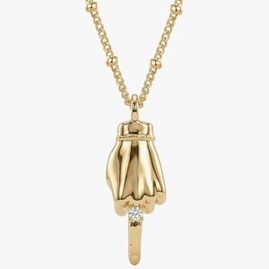 Elegant Gold Middle Finger Nope Gesture Pendant Necklace